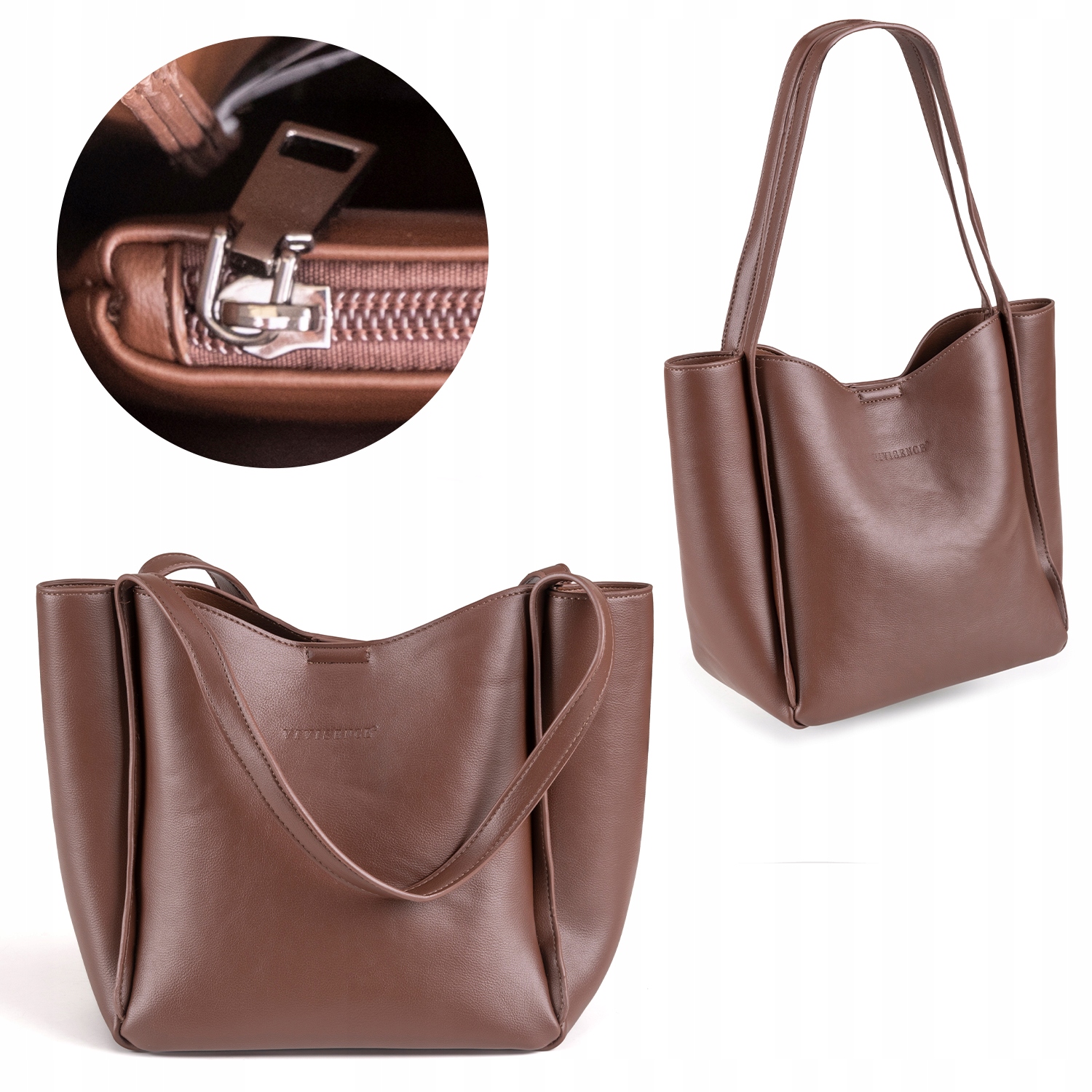 Vivisence T0004 dámská městská elegantní kabelka do ruky hnědá Kabelka