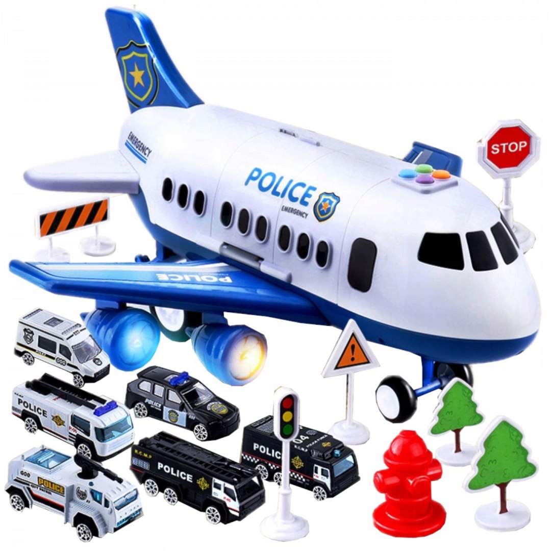 

Duży Samolot Zabawka Policja Wyrzutnia Transporter