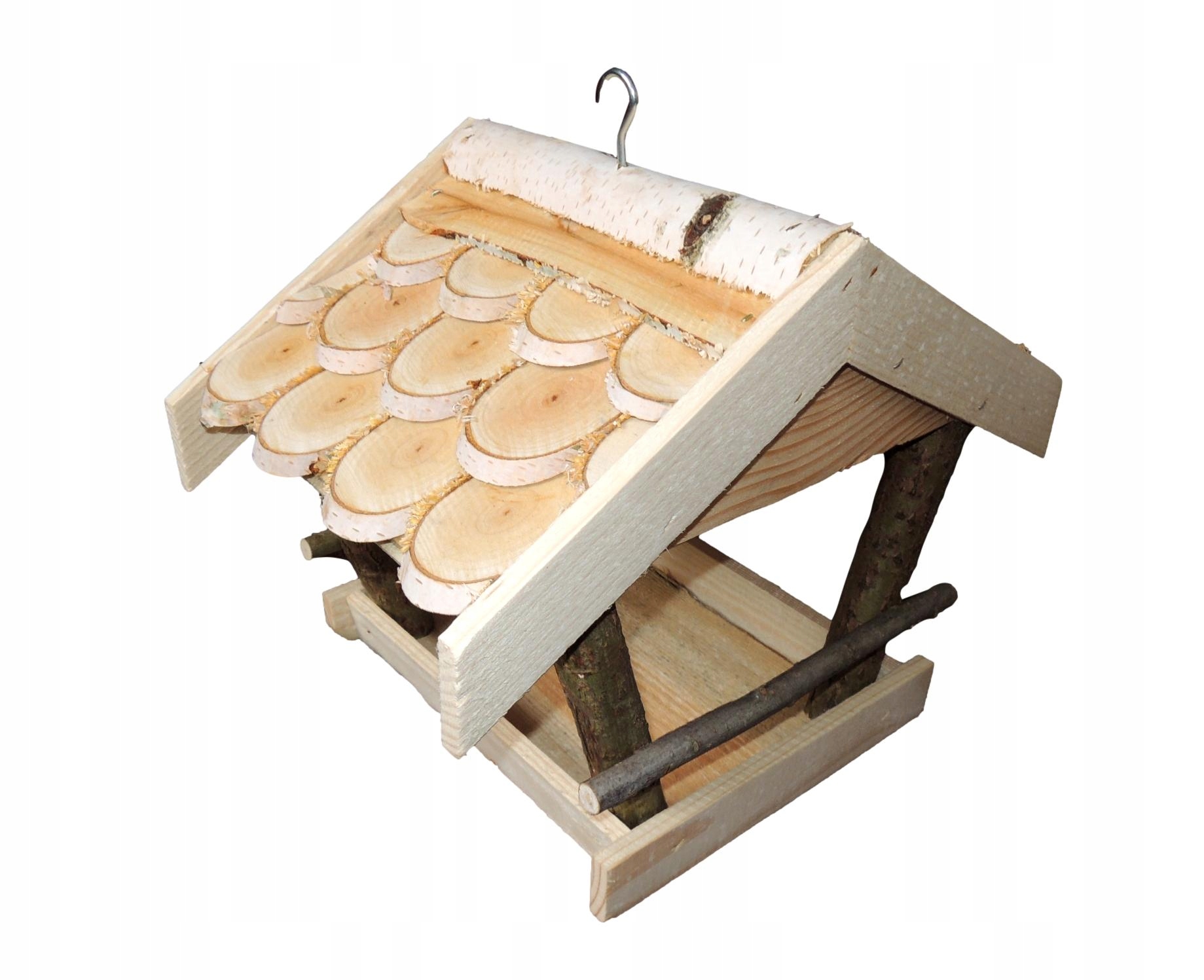 Duży KARMNIK dla ptaków z brzozy budka DOMEK