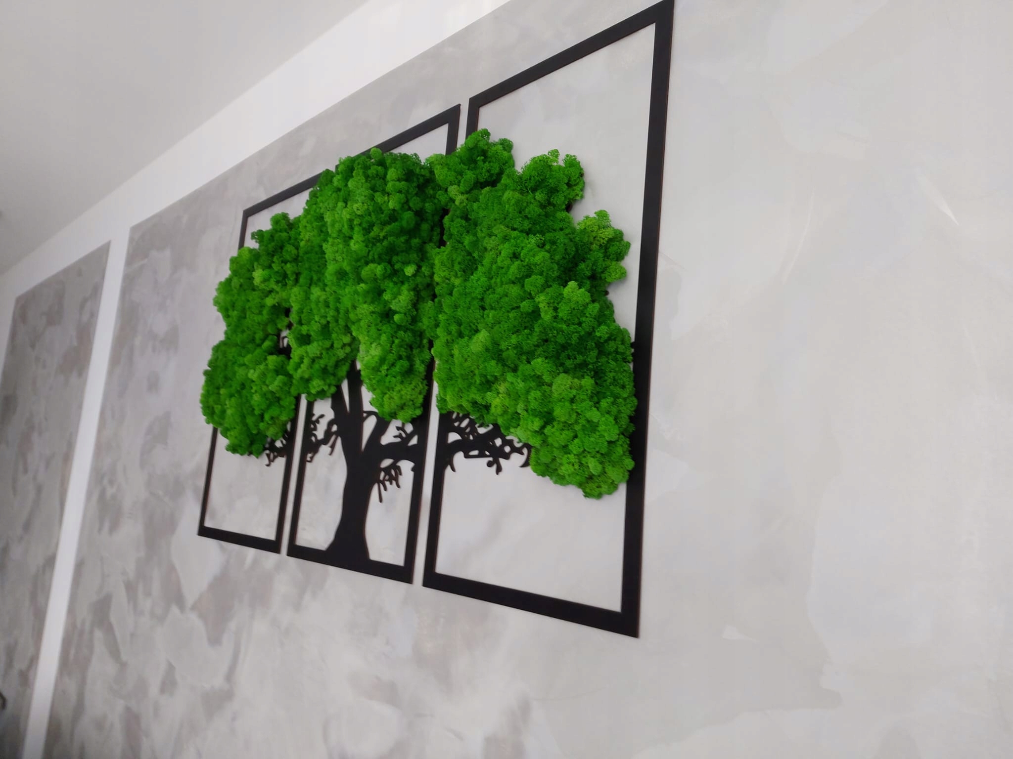 TRYPTYK drzewo 120X81 mech Chrobotek dekoracja Forma w ramce