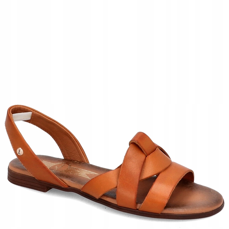 Ploché kožené sandály Lemar 40185 Hnědé 36