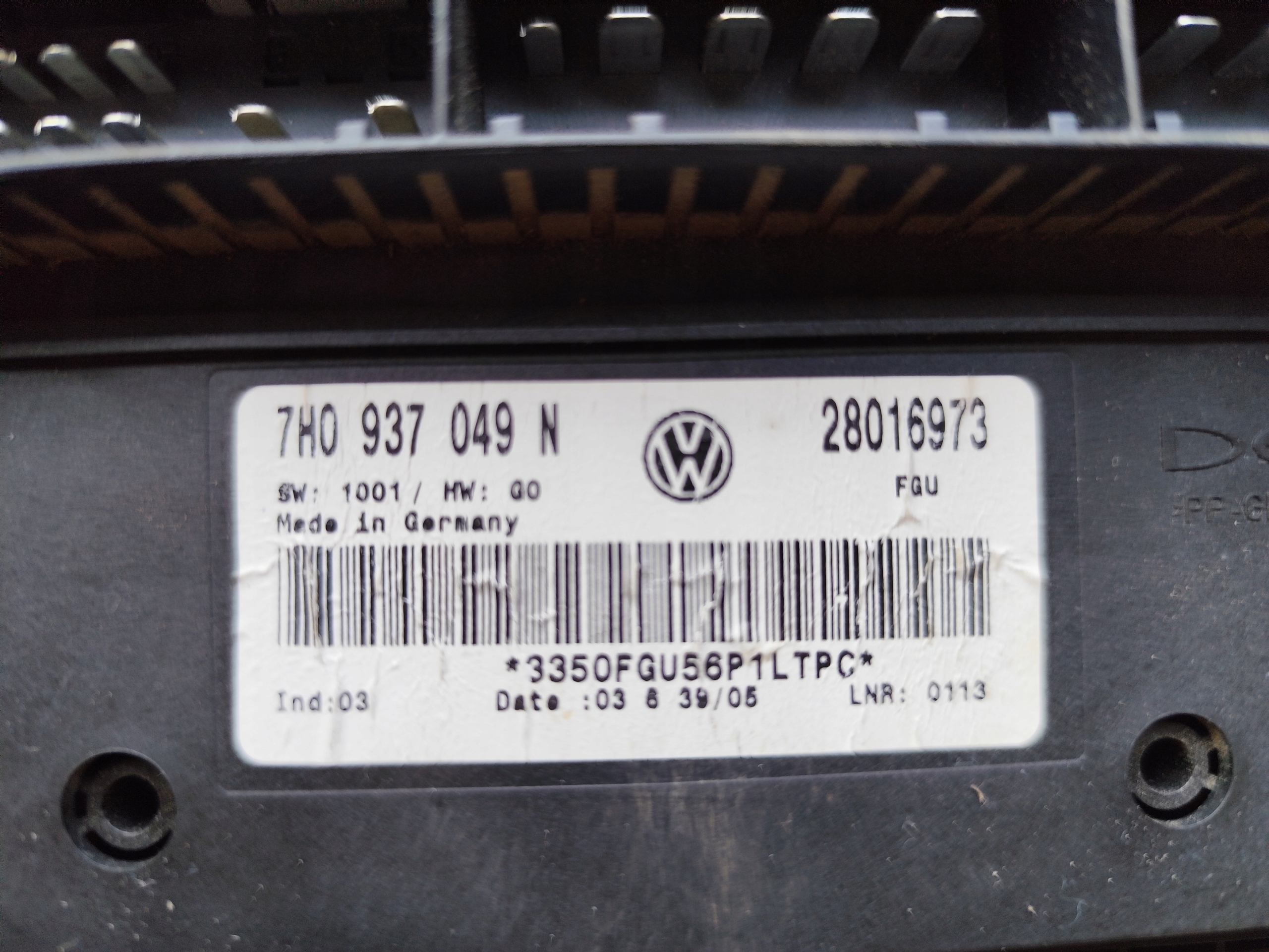 VW T5 comfort control unit BCM 7H0937049N