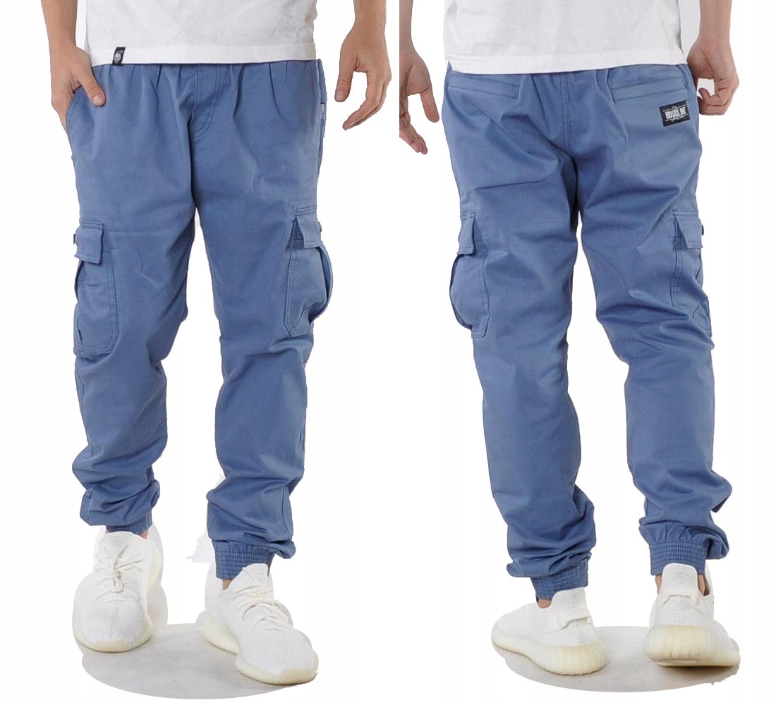 Spodnie 3XL Bossline Cargo Jogger Sky polskie joggery luźne baggy XXXL