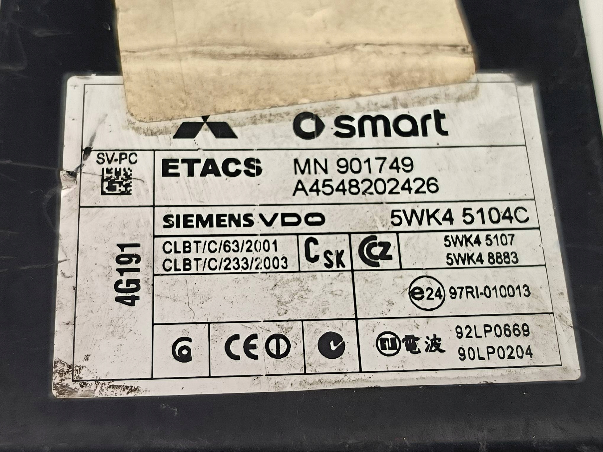 SENSOR airbag airbag A4548202426 MERCEDES SMART FORFOUR
