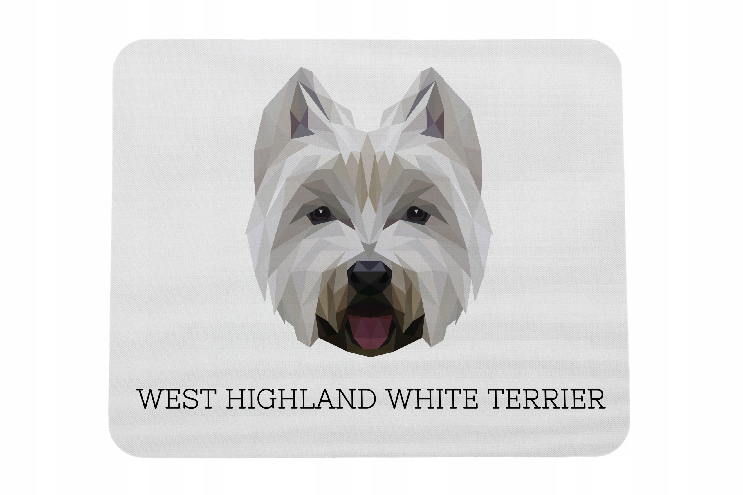 West Highland White Terrier, Westie -geometryczna podkładka ze zdjęciem i n
