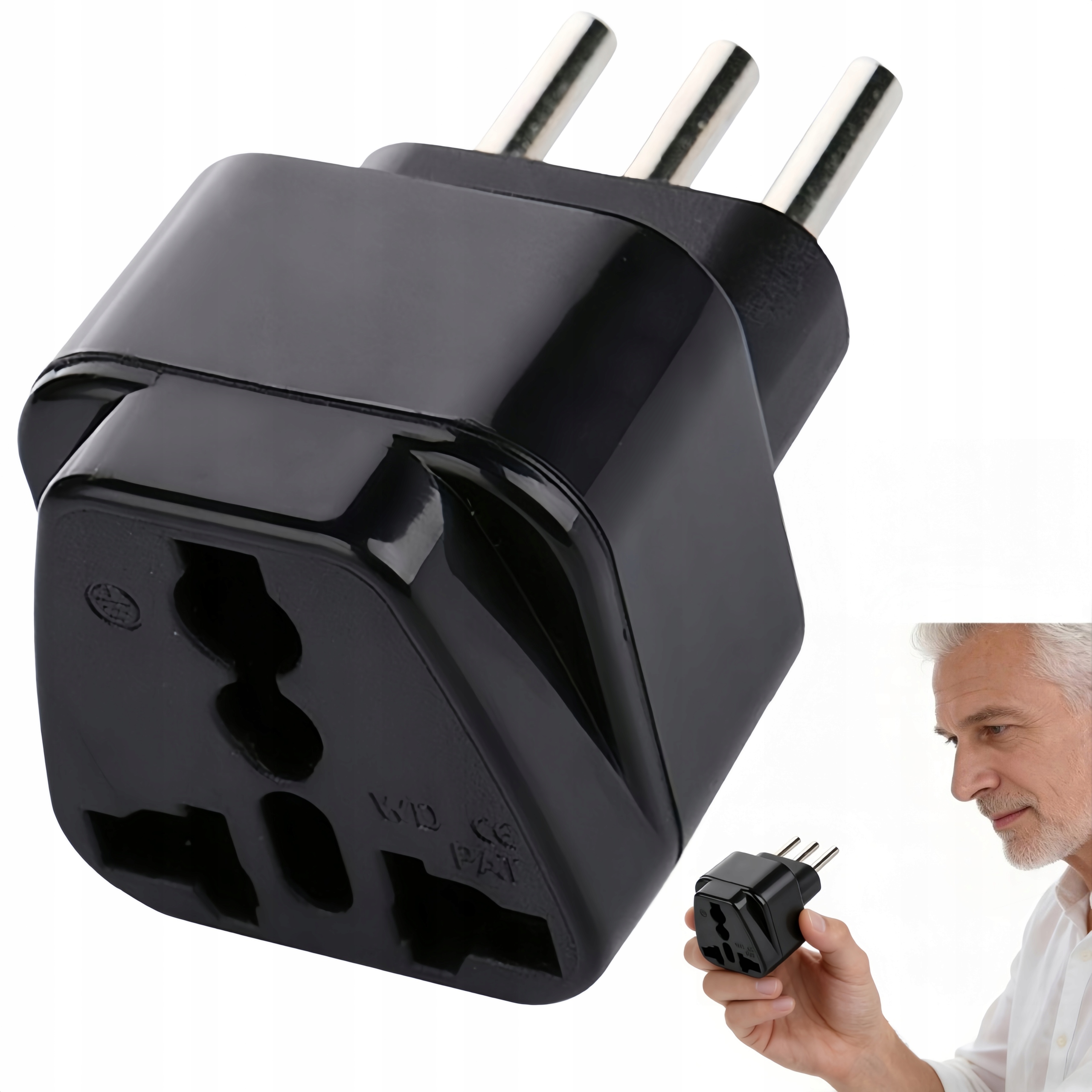 ADAPTER EU do TYP L – WŁOCHY, WTYCZKA WŁOSKA, ITALIA