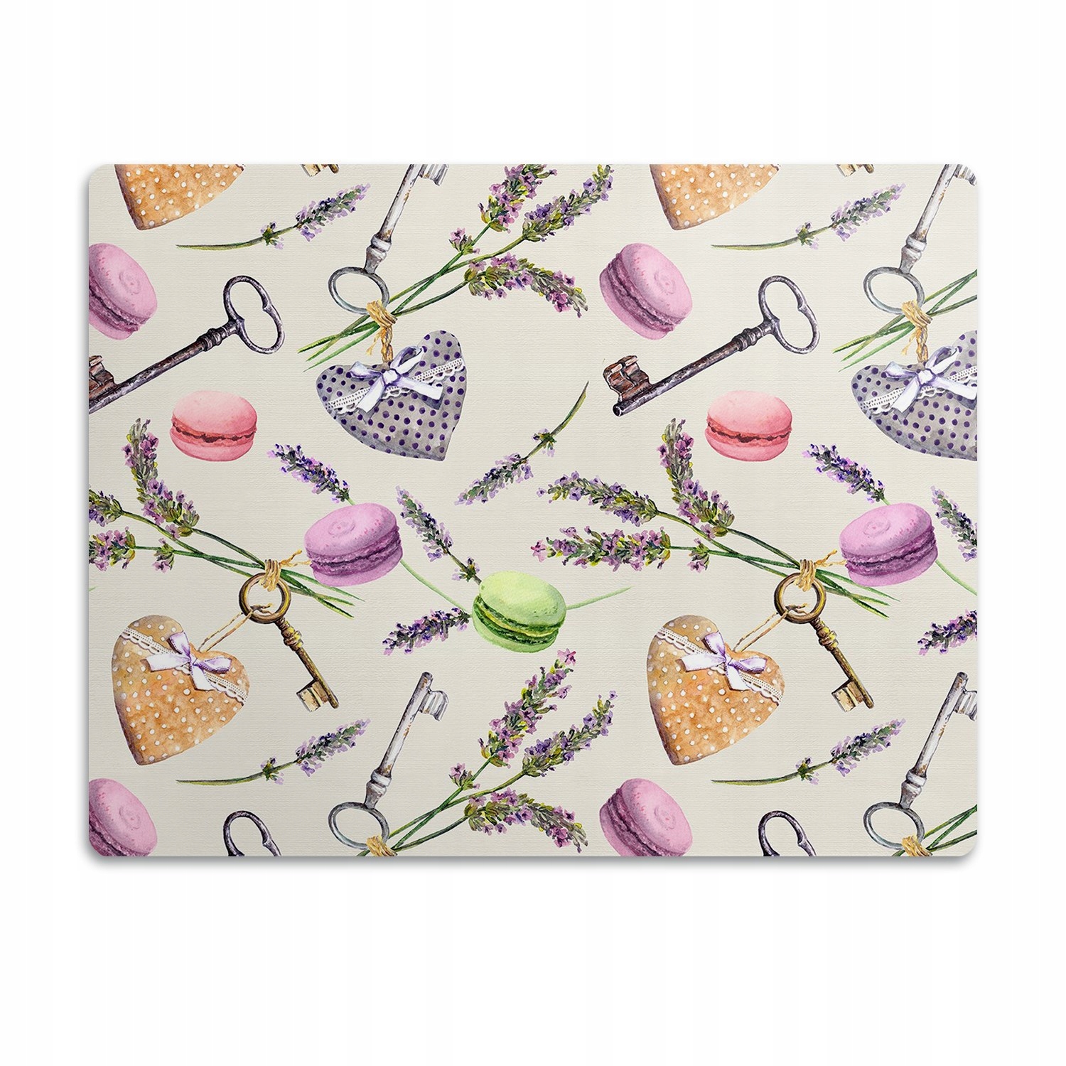 Levně Voděodolná podložka pod misku Srdce makronky 60x40