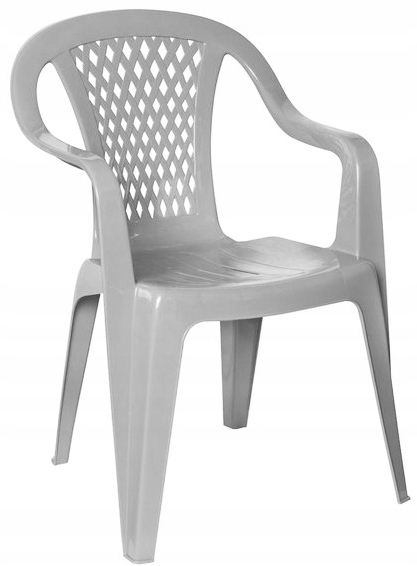 ZESTAW PLASTIKOWY 6+1 KRZESŁA STÓŁ PARASOL SZARY Linia 1