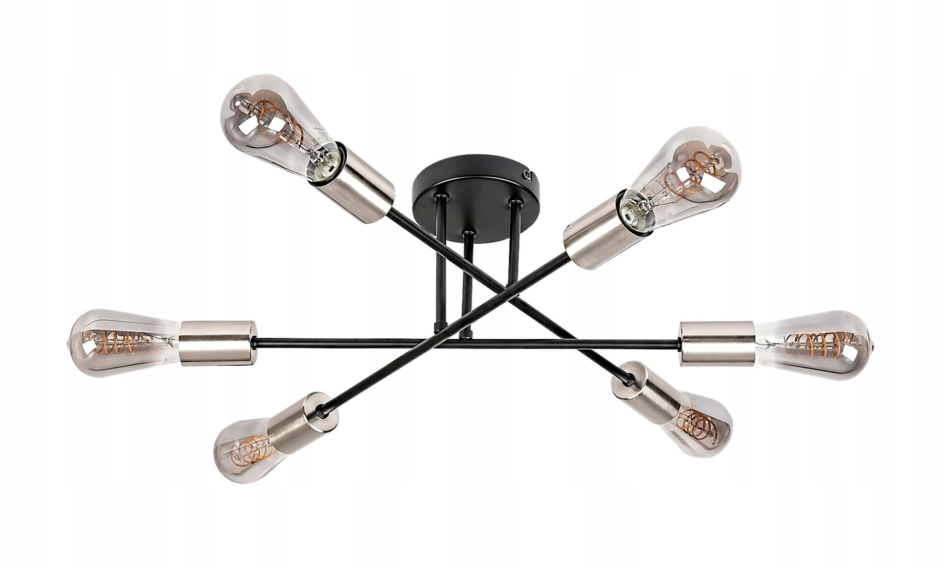 Rabalux Branwen stropné svietidlo 6x E27 čierne/chróm, industriálne, kov