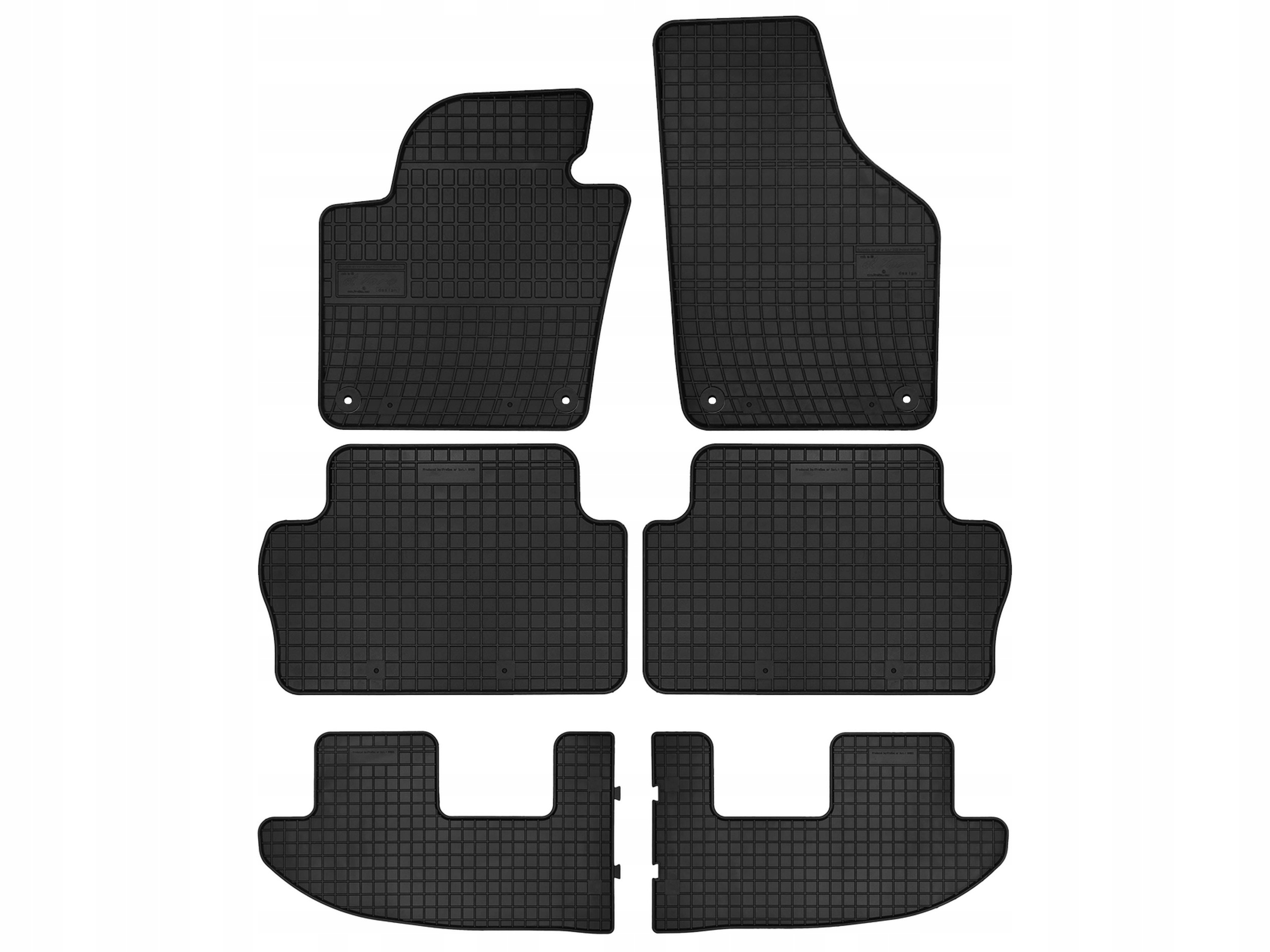 Gumové koberce pro Vw Sharan II 2010-2022 7-os. sada 6 ks SolidPRO