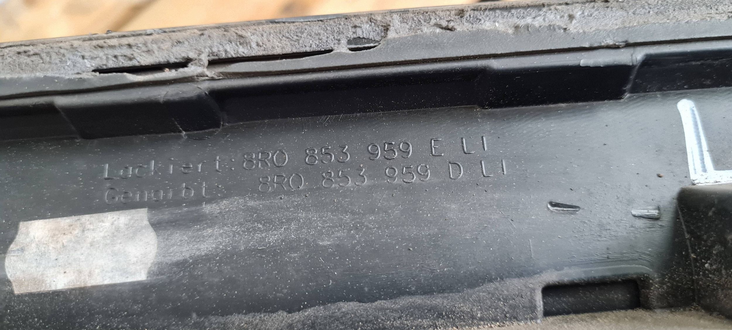 Q5 8R moulding cap lower door left left front LY9B 8R0853959E