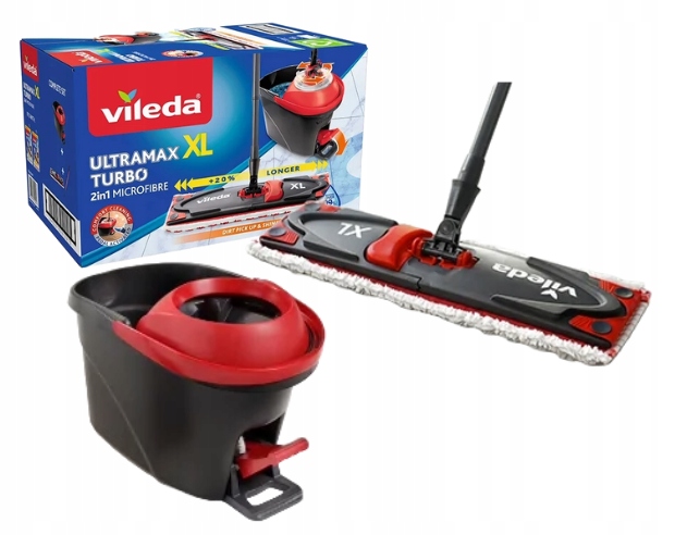 Levně Rotační Mop Plochý S Kbelíkem Vileda Ultramax Turbo XL Rychlý Úklid