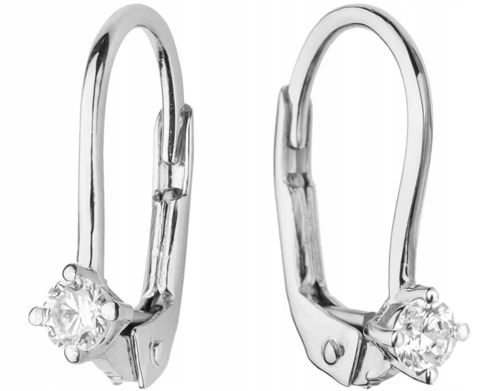 Zlaté náušnice s diamanty na anglickém zapínání