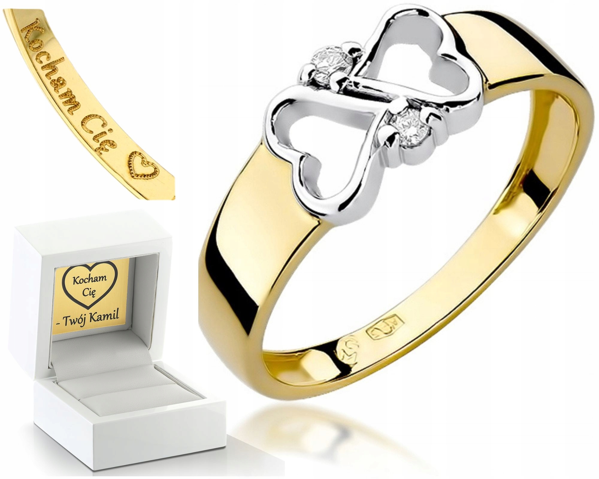 Zlatý Prstýnek S Brilianty Gravírování Bonus 585