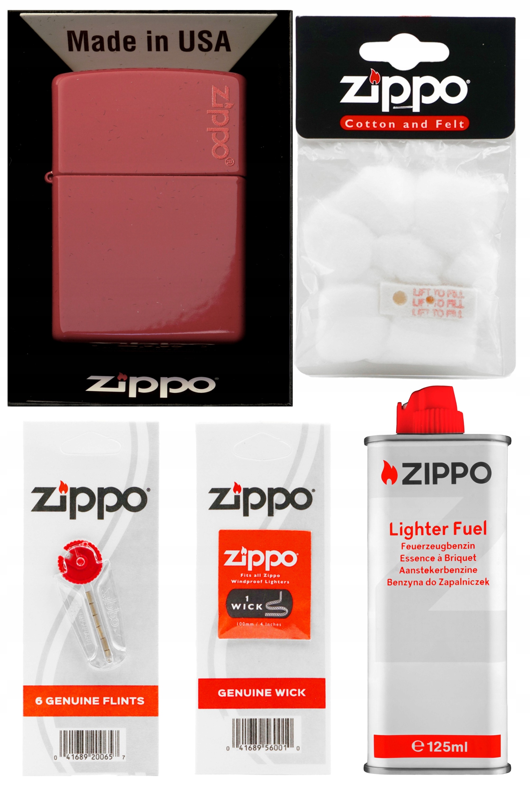 Zapalovač Zippo Brick Logo Benzín Kameny Knoty Vatka