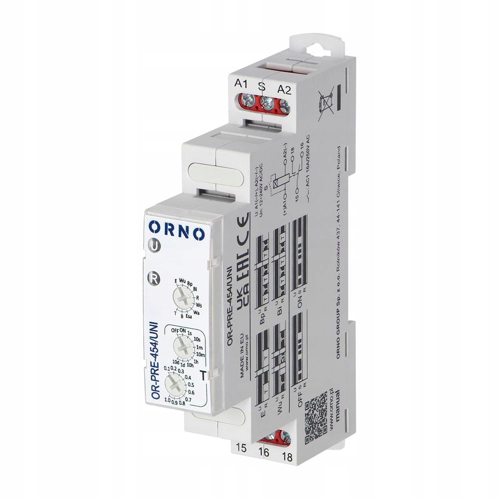 Časový spínač 10 funkcí, univerzální napájení OR-PRE-454/UNI