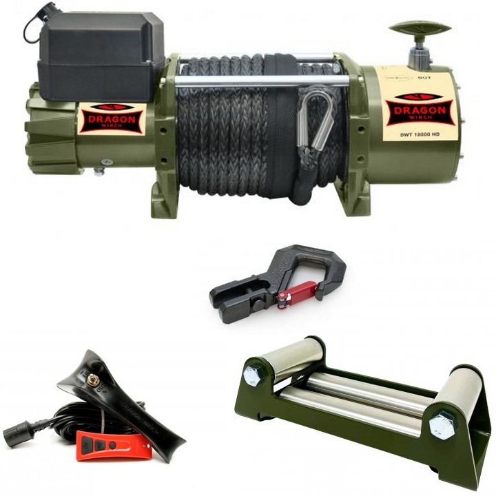 Dragon Winch Naviják Truck Dwt 18000 Hd-s 24V 21 m Syntetika 8,2T Traktoru