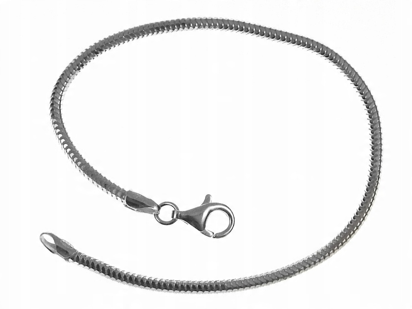 

Srebrna Bransoleta Żmijka Snake Baza Charms 18CM