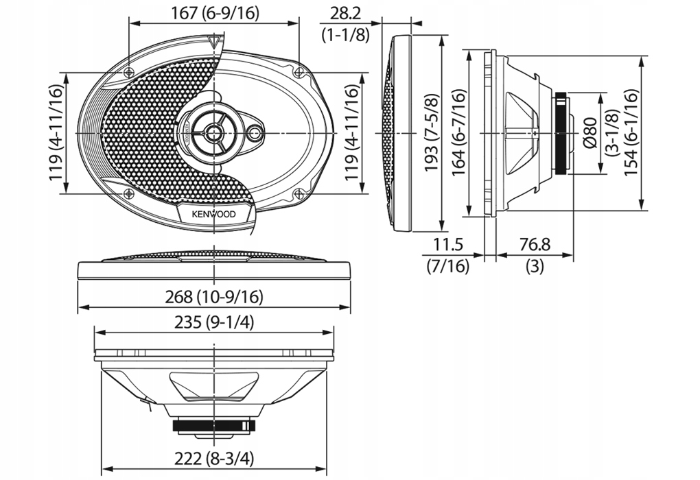 GŁOŚNIKI SAMOCHODOWE KENWOOD KFC-S6966 400W 6x9 Marka Kenwood
