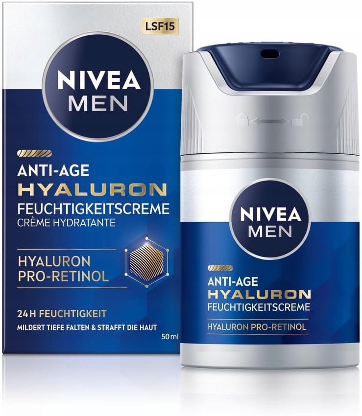 Nivea Men Anti-Age Hyaluron krém proti vráskám Lsf 15 50 ml