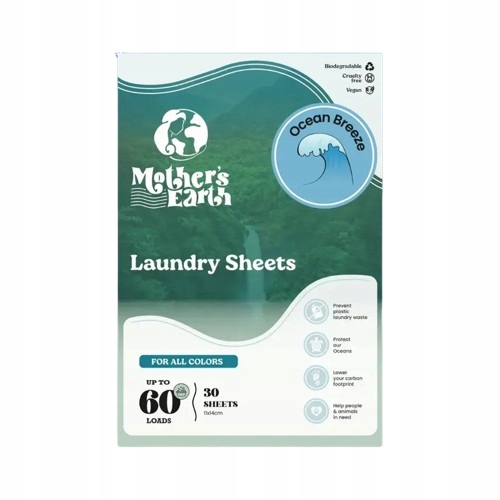 Ekologické prací lístky Biodegradovatelné 60 praní Mother's Earth Ocean