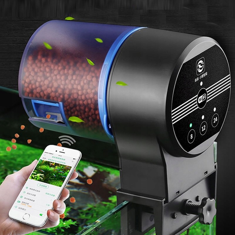 Levně Automatický Krmítko Pro Akvárium Dávkovač Krmiva Pro Ryby Wifi Smart