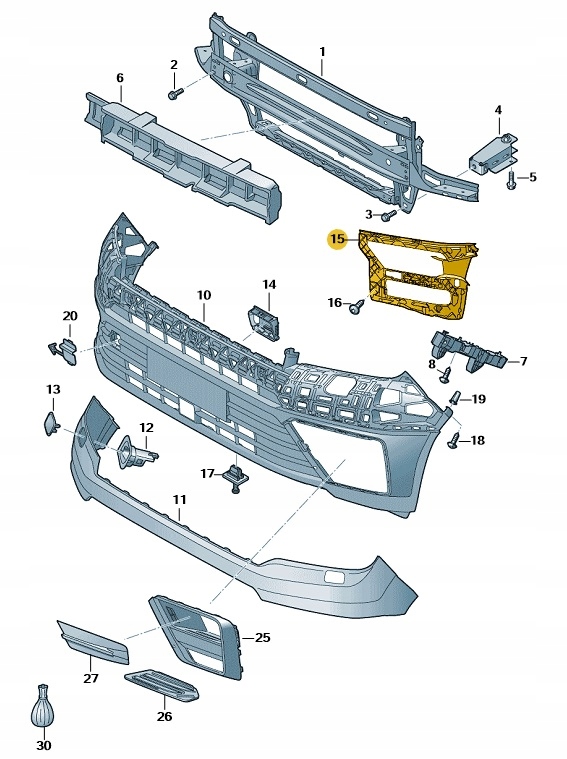 SLIZG PRZEDNIEGO ZDERZAKA PRAWY VW CRAFTER ORYG