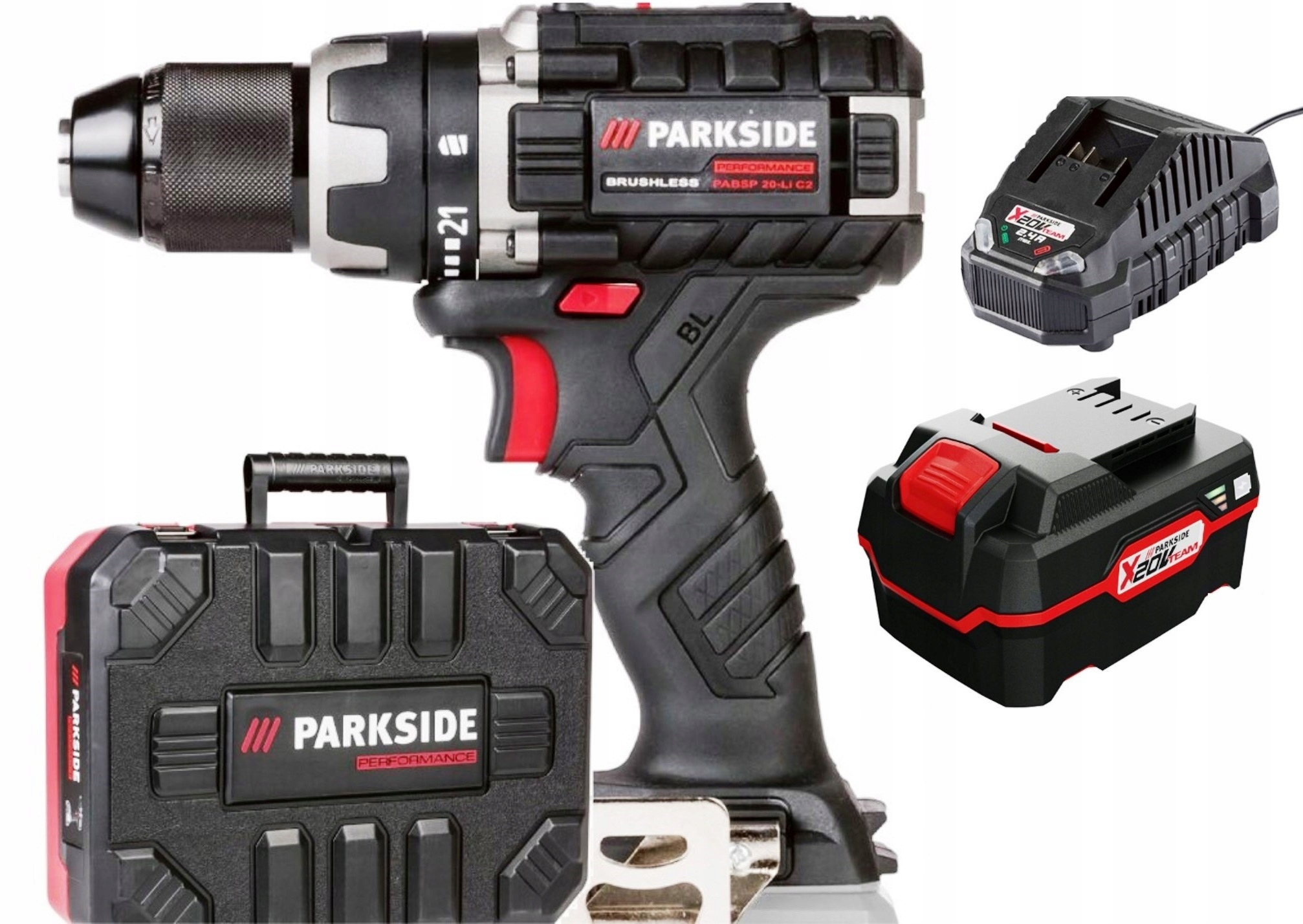 Wiertarko-Wkrętarka Parkside Performance akumulator 4Ah, ładowarka 65 W