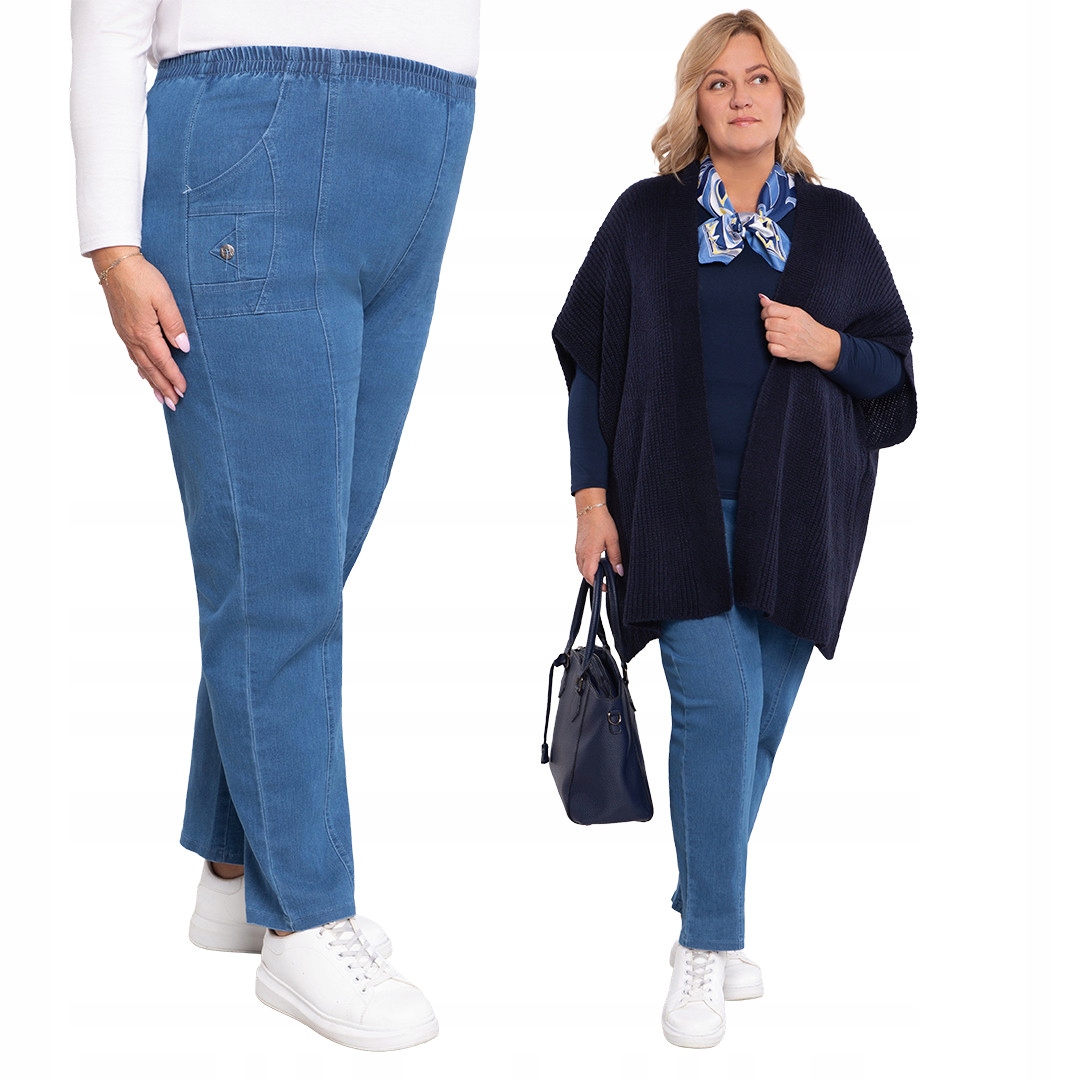 Džínové dlouhé kalhoty s kapsami 50