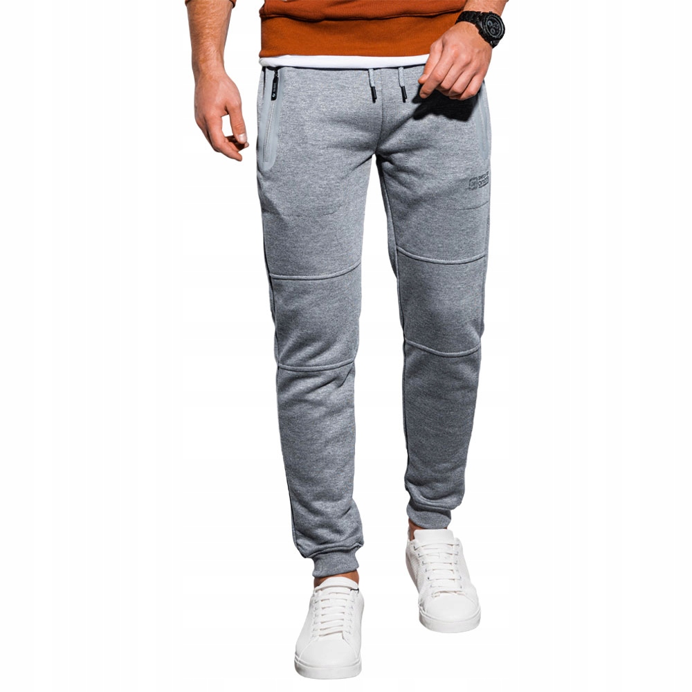 

Spodnie męskie dresowe bawełna P902 szary melanż S