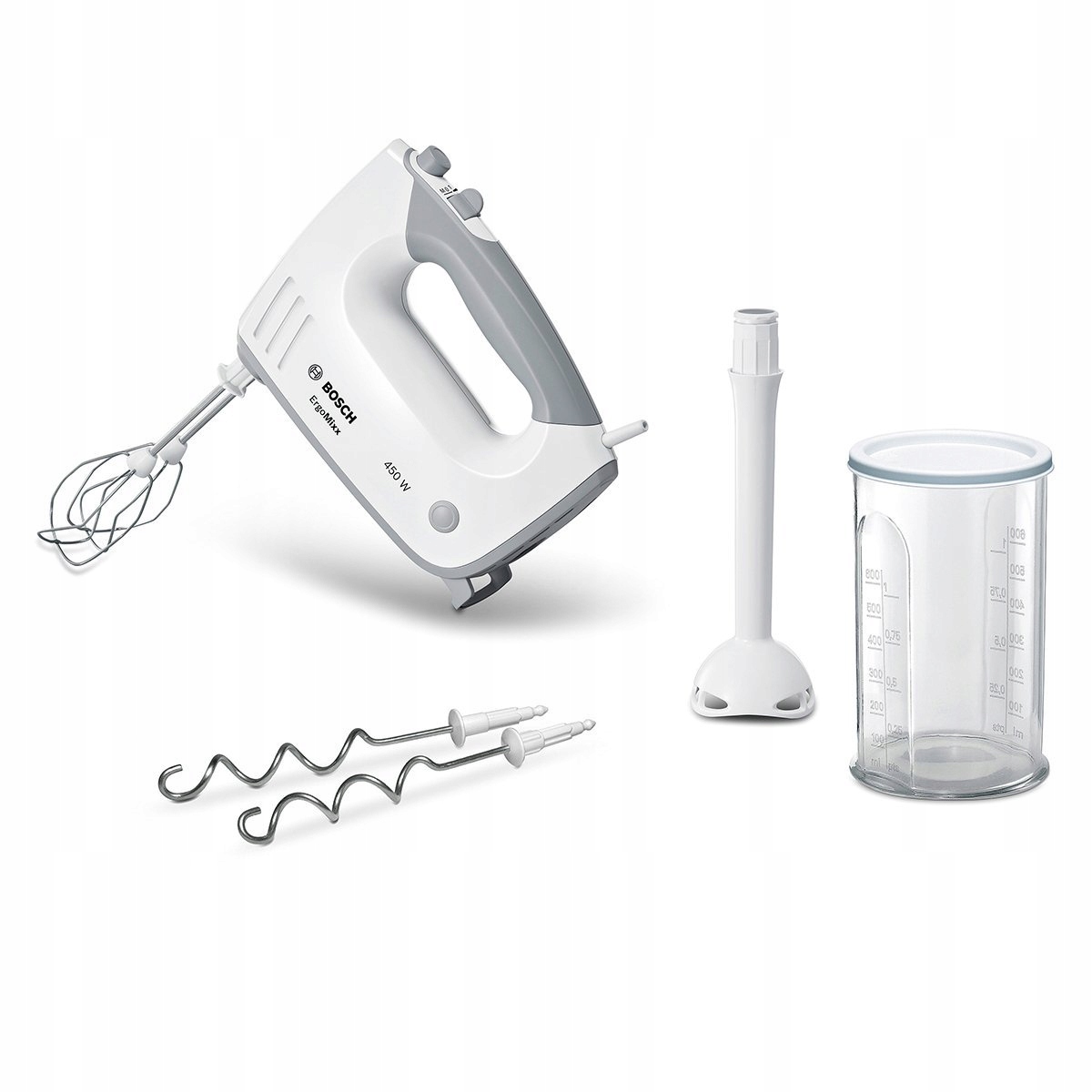 BOSCH Mikser Ręczny ErgoMixx 450W 5 Prędkości Turbo Blender Akcesoria — miniatura 3