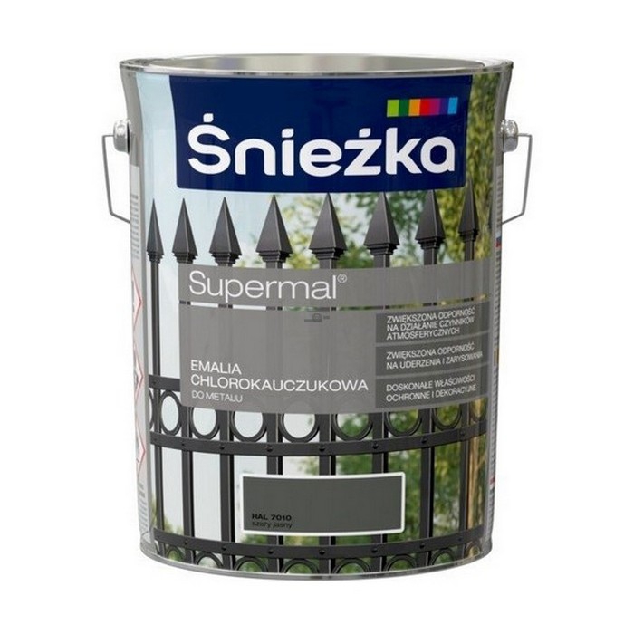 Śnieżka Chlorokauczuk Szary Jasny RAL7010 5L farba emalia chlorokauczukowa