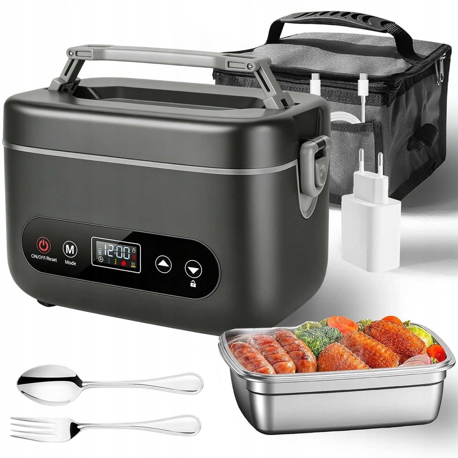 Elektrický Obědový Ohřívač Box Lunchbox Nádoba Termoska Na Oběd 1200 ML