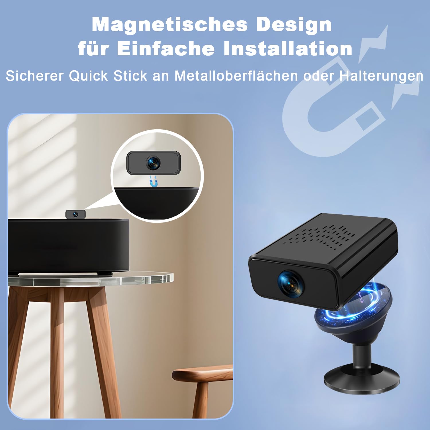 FJJVFF Mini Kamera 4K HD WiFi Kamera z Nocnym Widzeniem i Detekcją Ruchu — miniatura 4