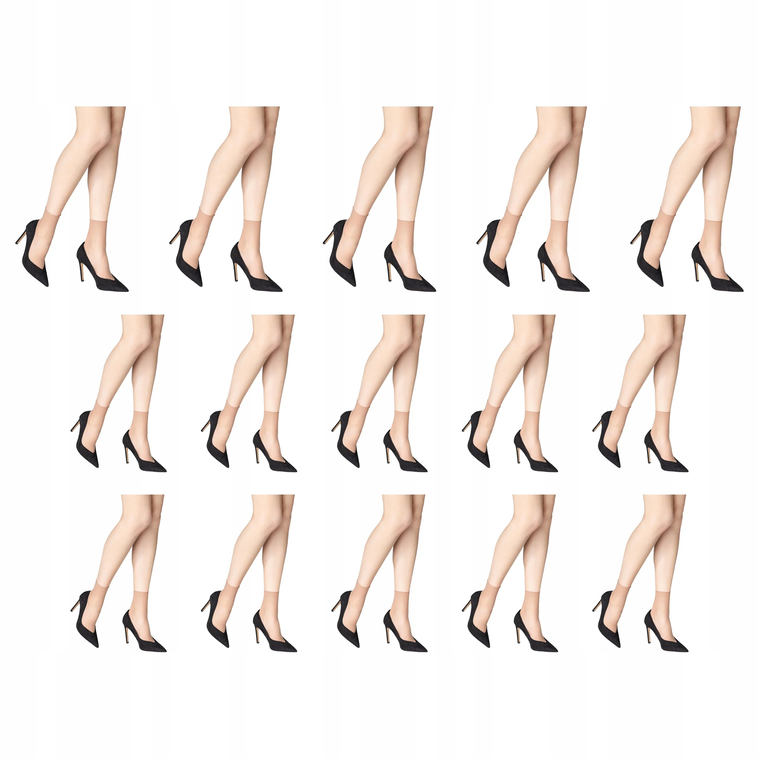 15 x Ponožky 2 páry beztlakové průhledné béžové Marilyn One Size
