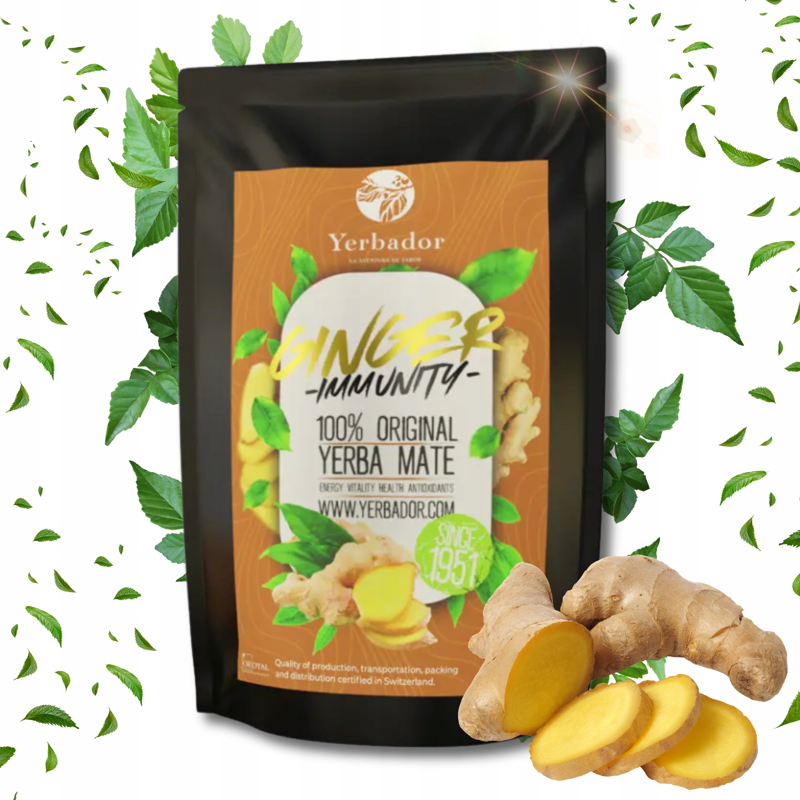 Yerba Mate Yerbador Na Imunitu s kořenem zázvoru Síla přírody 300 g