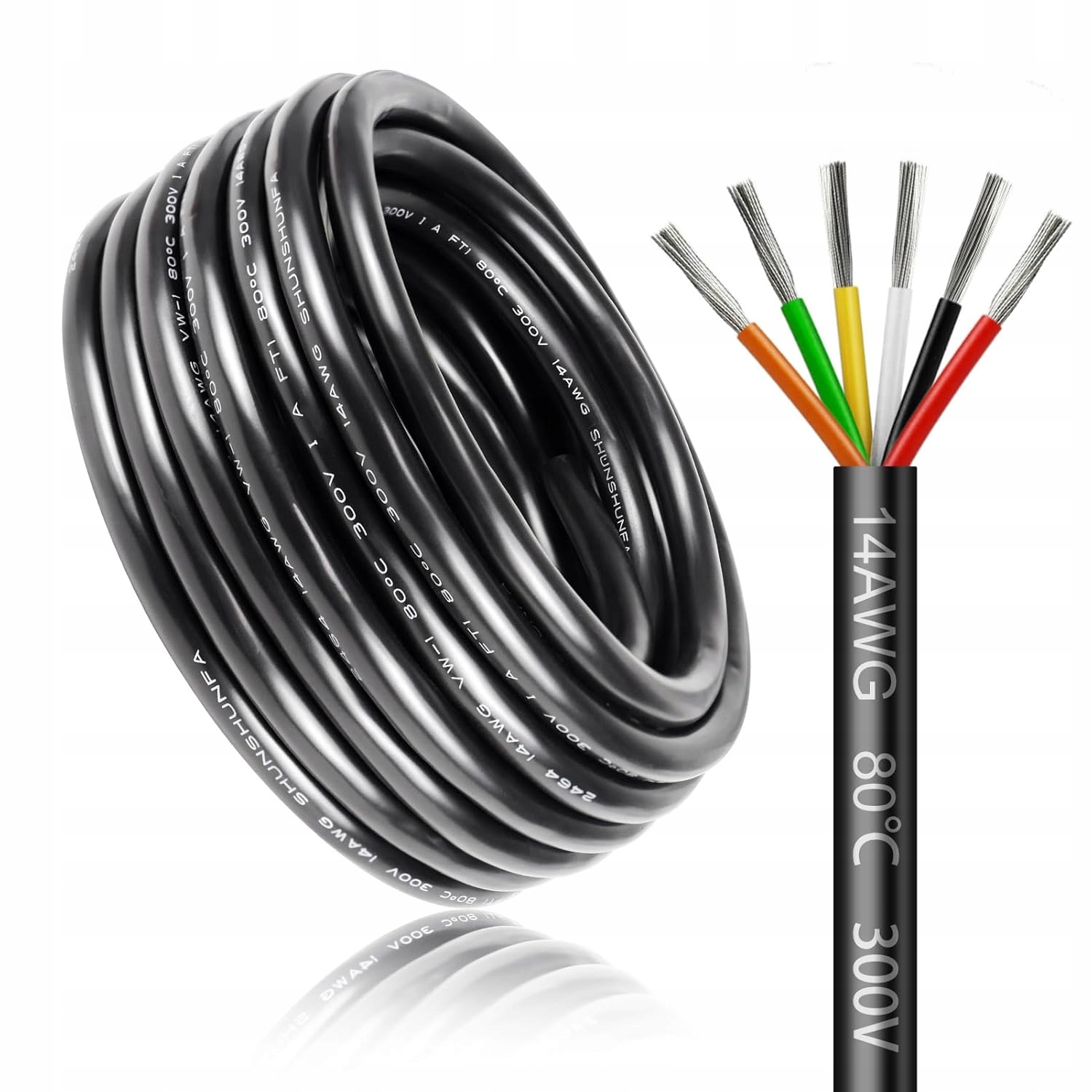 Napájecí Kabel 6x2mm² 14AWG 30M Pocínovaná Měď Pvc