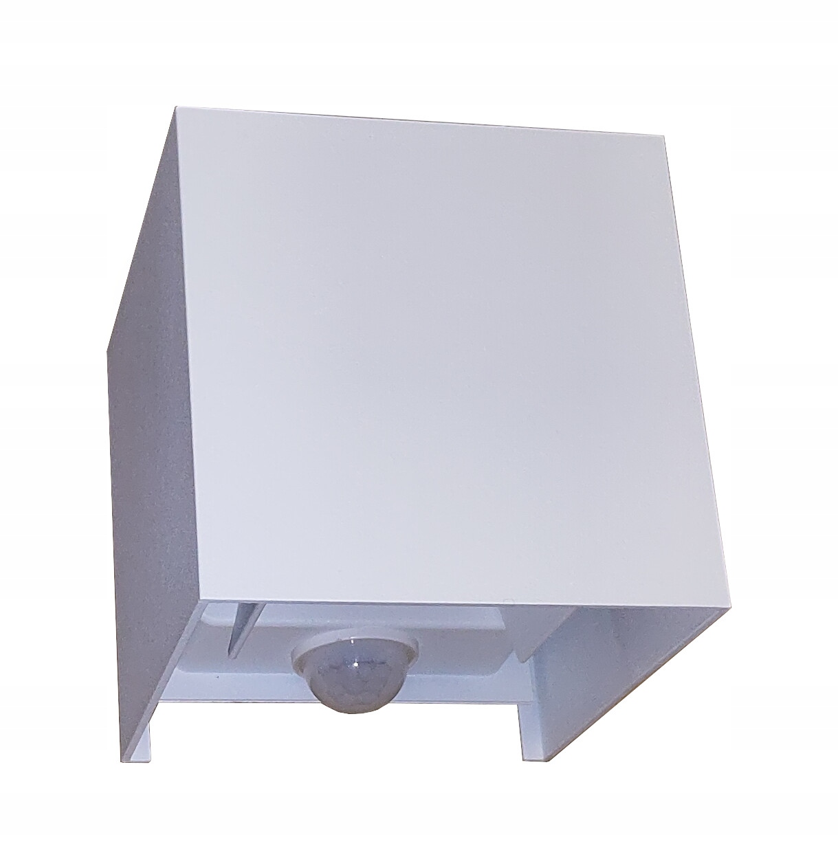 Kinkiet lampa ścienna sześcian Led 12W 6000K z czujnikiem ruchu i zmierzchu