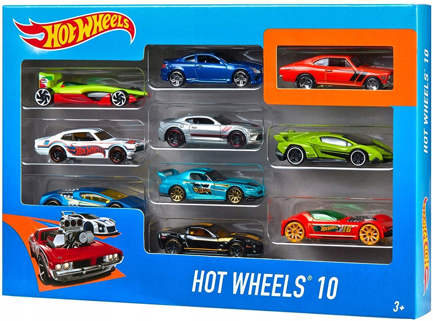 

Hot Wheels Zestaw 10 Samochodów Resoraki