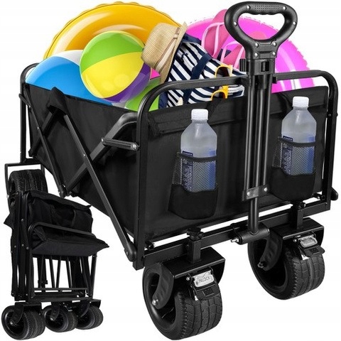 Wózek Turystyczny Plażowy SZEROKIE KOŁA Transportowy Ogrodowy Składany 120L EAN (GTIN) 5905090129745
