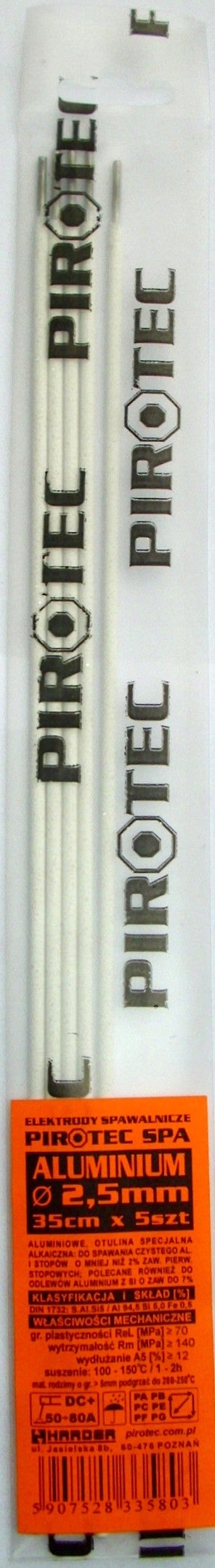 PIROTEC ELEKTRODY 2.5MM ALUMINIUM 5SZT.