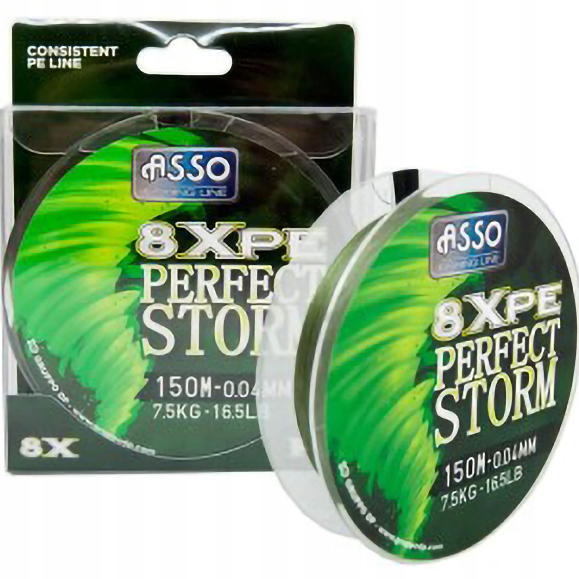 Plecionka Asso 8Xpe Perfect Storm St Spool Green 6A 8X125den 0,32mm 1000m