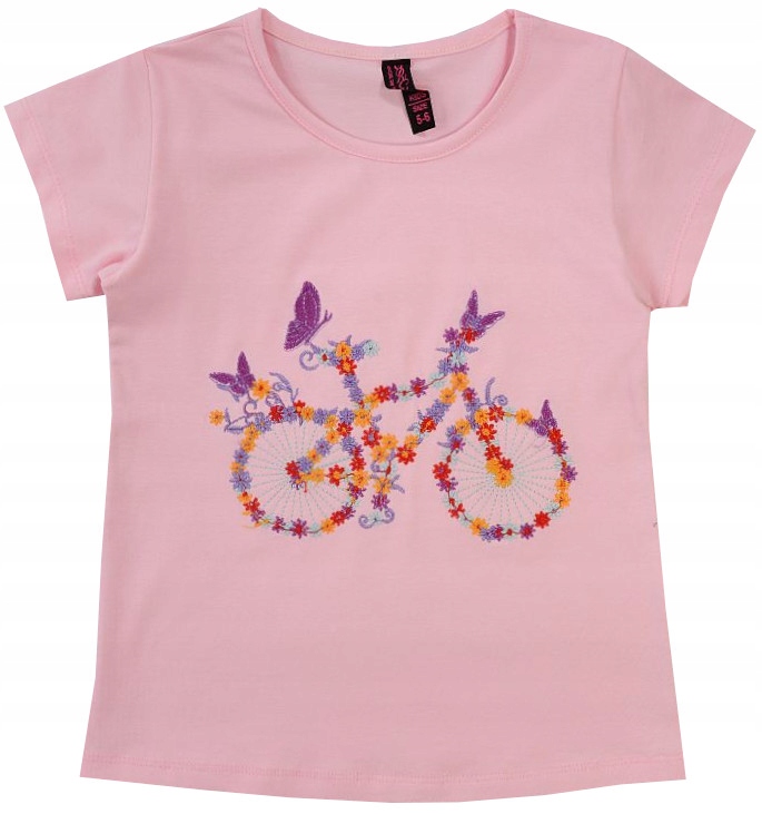 

Bluzka T-shirt Różowy rower w kwiaty 7/8 H208C