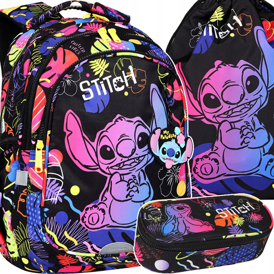 Plecak Szkolny Dla Dziewczynki Stich Stitch Lilo Czarny Piórnik Zestaw
