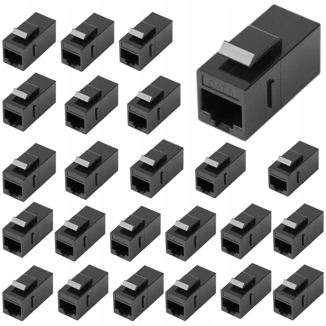 24X Złączka Łącznik Keystone Adapter RJ45 Utp KAT.6 Wtyk Beczka Lanberg