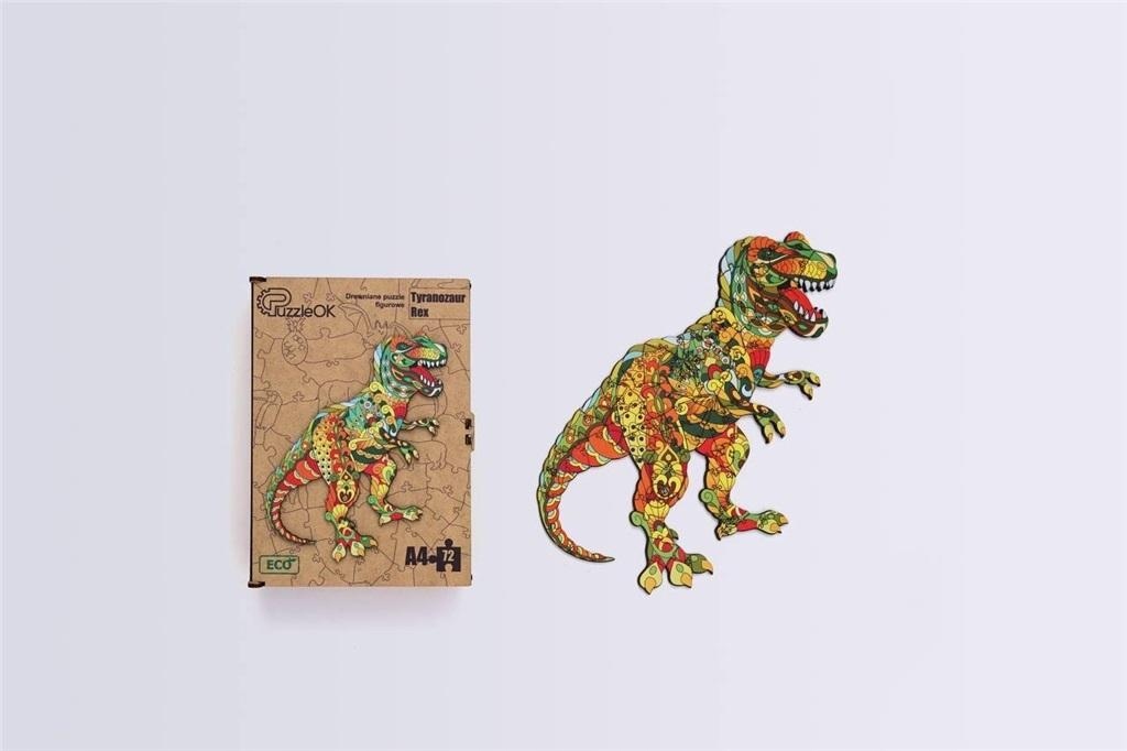 Puzzle drewniane eko 72 elementy. Tyranozaur Rex PuzzleOK