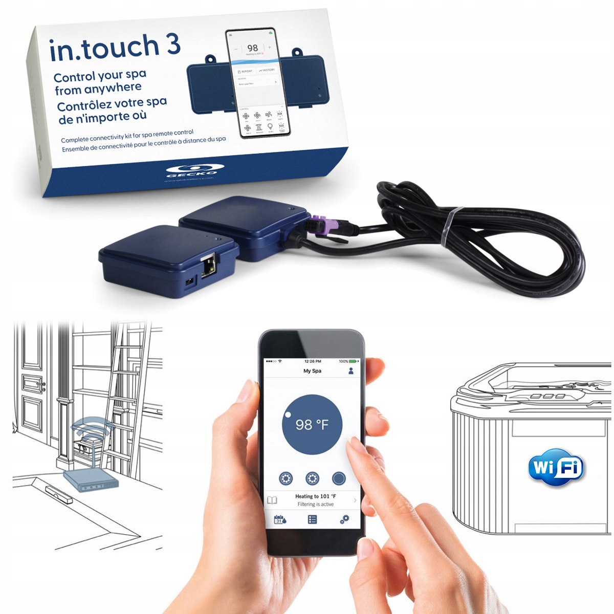 Gecko in.touch 3 Wi-Fi modul pre diaľkové ovládanie záhradného kúpeľa