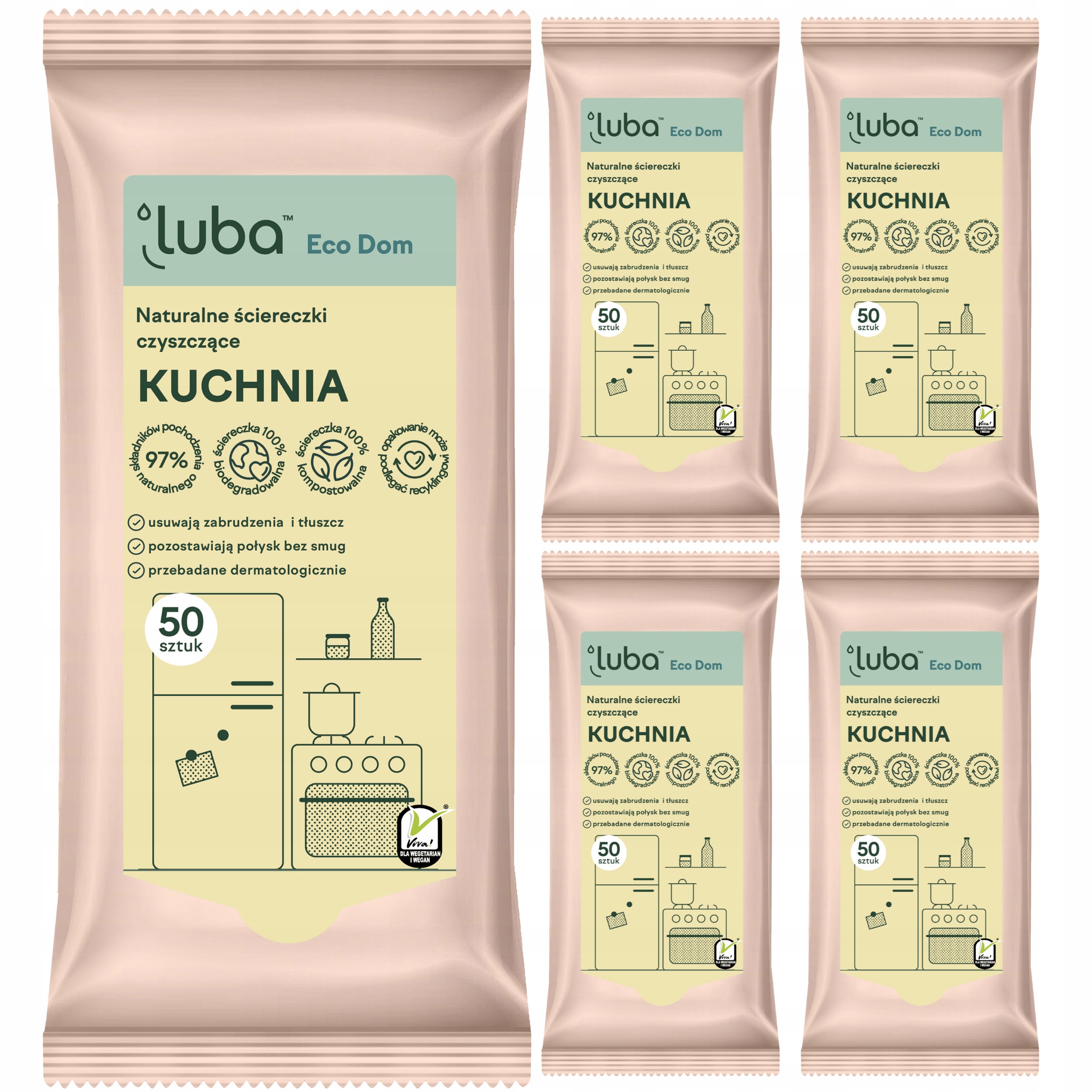 

Luba Eco Dom naturalne chusteczki 5x50 Kuchnia