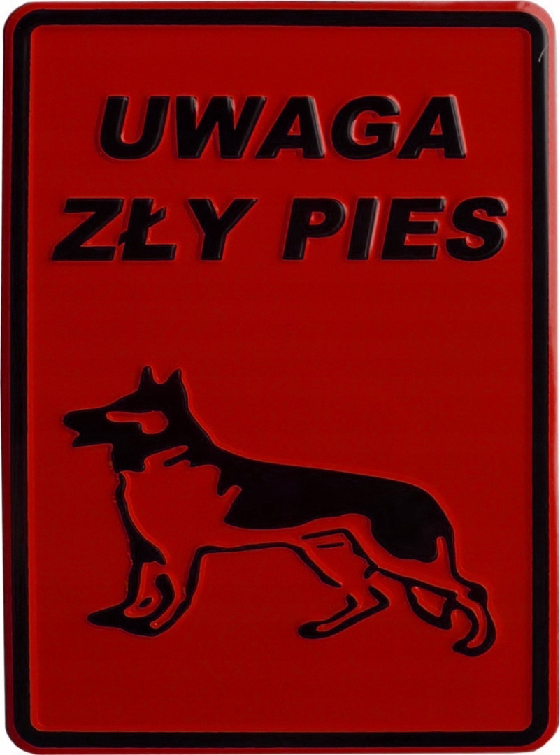 TABLICA UWAGA ZŁY PIES 14x20 TABLICZKA