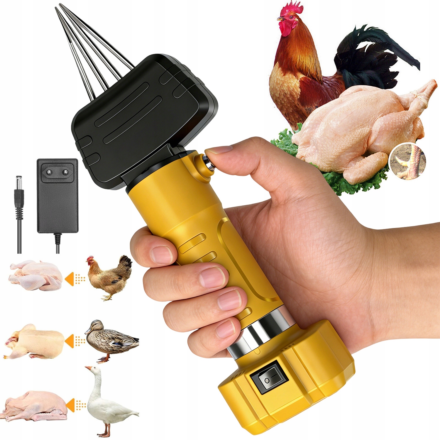 Ruční Elektrická Škubací Stroj Na Drůbež Pro Kuřata, Kachny, Husy 250W